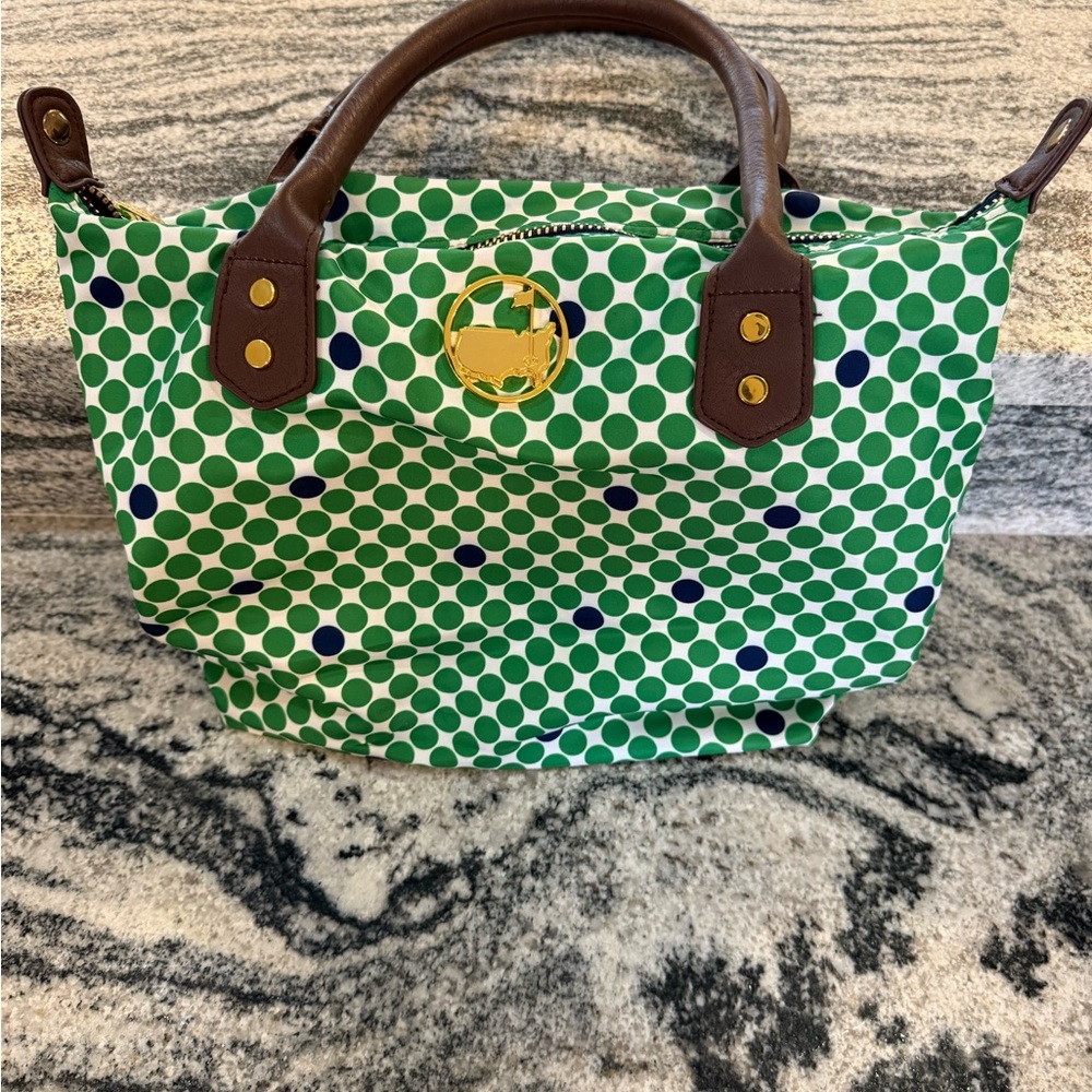 Masters designed purse.   From Augusta.  Real leather accents